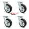 Service Caster 6 Inch Black Pneumatic Wheel Swivel Caster Set SCC-100S150-PNB-4 - alternate 1